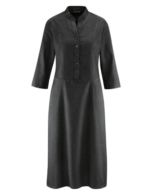 Modernes Hemdblusenkleid Hanf/Biobaumwolle Normal Fit - black [d4450dbf227bdc6142c3c0c82fb4db2b]