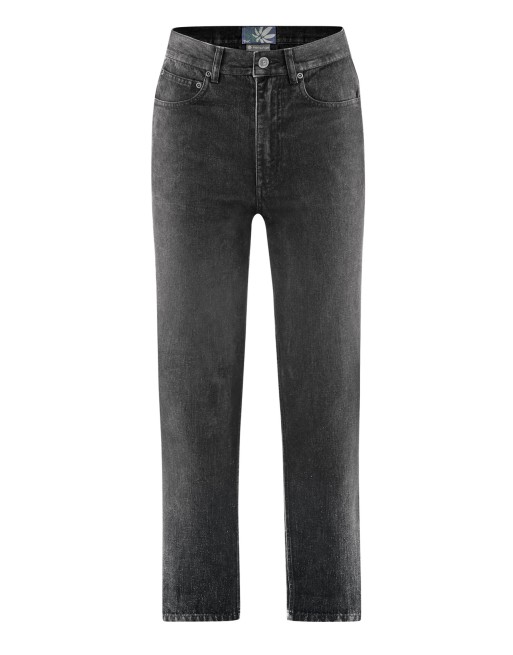 Black Denim Jeans Damen aus Hanf/Biobaumwolle - black [e305551055290afc1efe53be0f86e0d8]