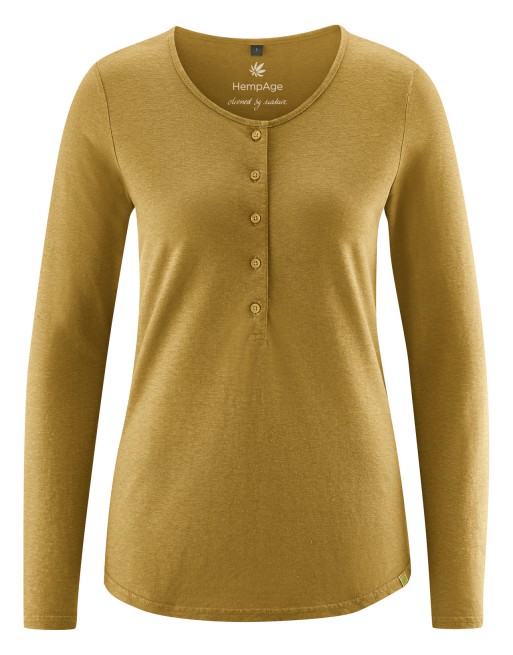 Basic Damen Henley Hanf/Biobaumwolle Normal Fit - peanut [fe97d640538f6bad71004bf6bb43fd0d]