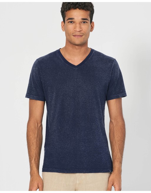 V-Kragen T-Shirt aus Hanf & Bio-Baumwolle – Slim Fit - black [c996c3310bee2910d918d7be7cc8cca0]