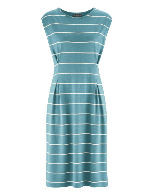 Gestreiftes Kleid aus Hanf/Biobaumwolle - Normal Fit - wave [d93e28f8ef42ac57404806c3e60ee059]