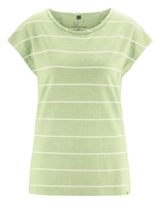 Frisches Streifen Top Hanf/Biobaumwolle Normal Fit - matcha [e93875d8fc754baf36fb6be610b64918]