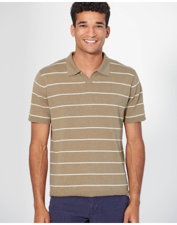 Edles Streifen-Polo Hanf/Biobaumwolle Normal Fit - navy [c5af4def6d3bb21c32322ab13edfcdb4]