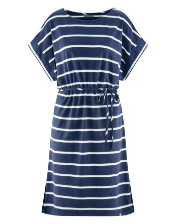 Streifen Kleid aus Hanf/Biobaumwolle - Casual Fit - navy-water-nature [103ee603756f16c201d0143a6849e7c7]