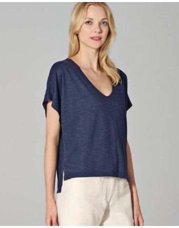 Slub Jersey T-Shirt Hanf/Biobaumwolle Casual Fit - navy [7851900d9e05bc64dad4d39876917d7c]