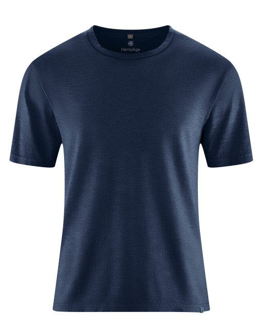 T-Shirt aus Slub Jersey Hanf/Biobaumwolle Normal Fit - navy [5bb54a6addab9dff98b835988609542a]