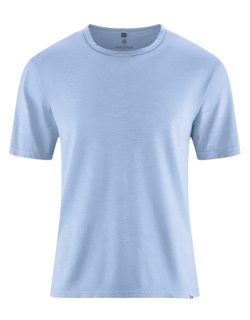 T-Shirt aus Slub Jersey Hanf/Biobaumwolle Normal Fit - water [95930a33a6ee4e6e041d9ebbabd0d1e8]