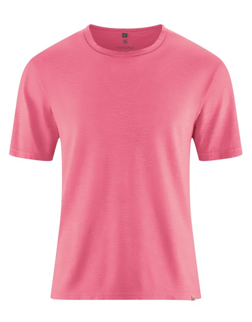 T-Shirt aus Slub Jersey Hanf/Biobaumwolle Normal Fit - hibiscus [bbb46cbec2a7fb406da720e78c848448]
