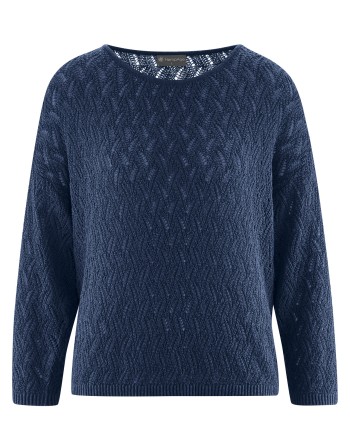 Ajouré Pullover aus Hanf/Bio-Baumwolle Casual Fit - navy [3e1ea3dc1dc2e152628e30a6c3849992]