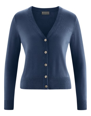 HempAge Kurzer Cardigan Hanf/Biobaumwolle Slim Fit - navy [2107b5a37a4ff6d9c015c2d6ff88f6d7]