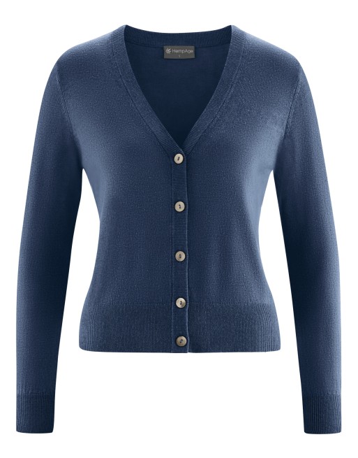 HempAge Kurzer Cardigan Hanf/Biobaumwolle Slim Fit - navy [2107b5a37a4ff6d9c015c2d6ff88f6d7]