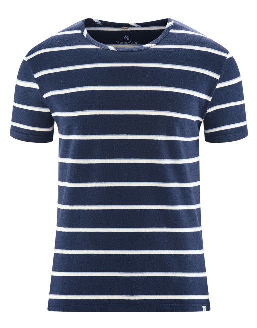 T-Shirt mit Streifen aus Hanf/Biobaumwolle Normal Fit - navy-water-nature [f868051735f332f6e6459b049ff3c86f]