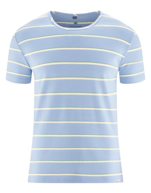 T-Shirt mit Streifen aus Hanf/Biobaumwolle Normal Fit - water-menta-nature [0f2f941c8bf1e289354fe3c5a7d88d40]