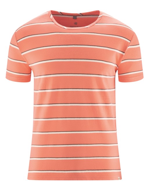 T-Shirt mit Streifen aus Hanf/Biobaumwolle Normal Fit - peach-dust-nature [136c49b02a036b854624d9c6cb857507]