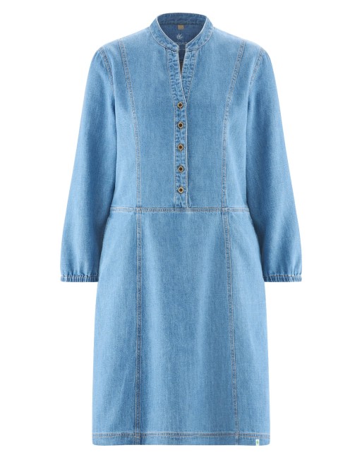 Jeans Kleid aus Hanf/Biobaumwolle - Normal Fit - uniblue [a33414584eba3e77f80ceed6a7d83e28]