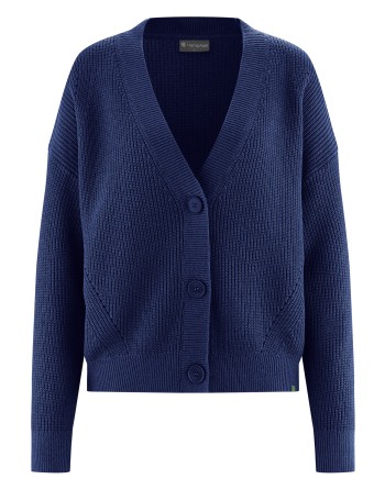 Zeitlose Strickjacke Hanf/Biobaumwolle Casual Fit - night [b9026e76b5ab3e54add78284fbbe32ec]