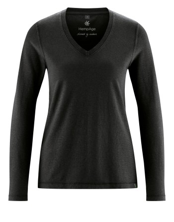 Sportliches Langarmshirt Hanf/Biobaumwolle Normal Fit - black [fd13ab6987a6209011034375fec355df]