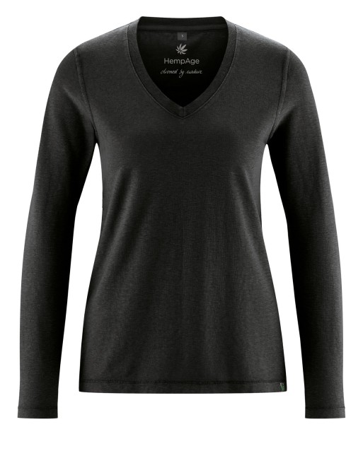 Sportliches Langarmshirt Hanf/Biobaumwolle Normal Fit - black [fd13ab6987a6209011034375fec355df]