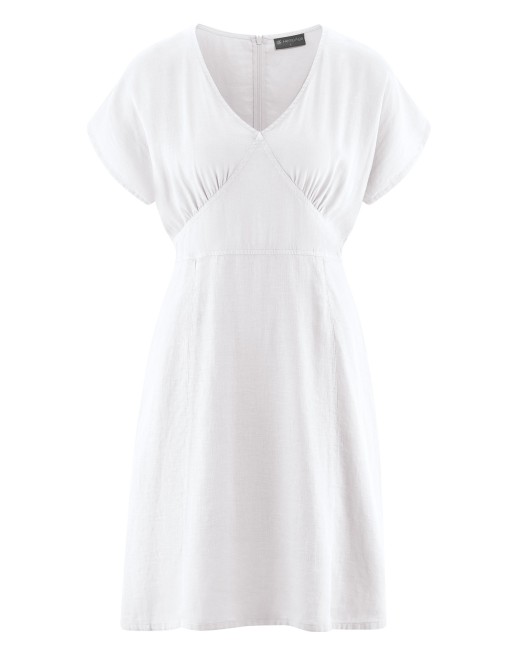 Raffiniertes Sommerkleid Hanf/Biobaumwolle Normal Fit - white [50034fec64bd220a6e51c3385cca6e6a]