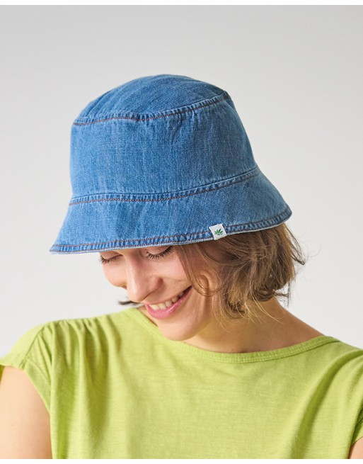 Denim Fischerhut aus Hanf & Biobaumwolle - uniblue [80ec4d97981347f6bcfa95828130b09d]
