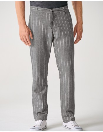 Gestreifte Männerhose aus Hanf/Biobaumwolle - distel [d864d1cffa569c7124b75e0d260da3ab]
