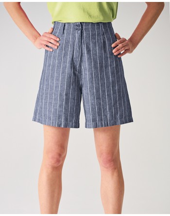 Gestreifte Damenhose aus Hanf/Biobaumwolle - distel [a6f659181f77a1281919fbf50ef7cc17]