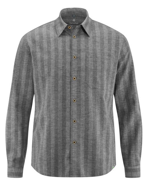 Freizeithemd mit Streifen Herren aus Hanf/Biobaumwolle - Casual Fit - melange [c6348c17ac9ba964cee683f3d5644311]