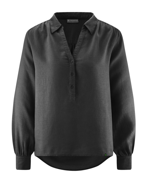 Schlupfbluse Hanf/Biobaumwolle Normal Fit - black [cf0ec81f25ef28c86203be99268a2aaa]