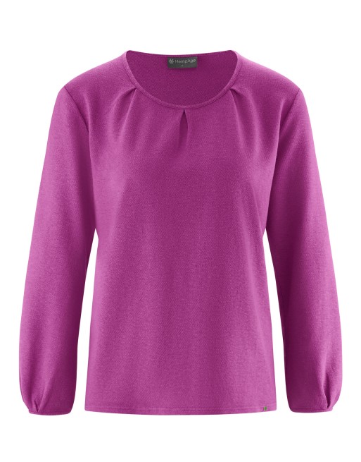 Modisches Jersey-Langarmshirt Hanf/Biobaumwolle Normal Fit - violet [74df4ac61990e60f7a292b65b4b3421b]