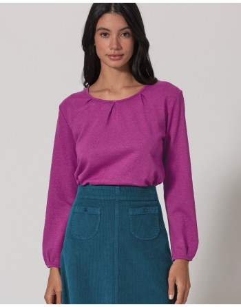 Modisches Jersey-Langarmshirt Hanf/Biobaumwolle Normal Fit - violet [75666b0d1552f6237c495d24e7a950ab]