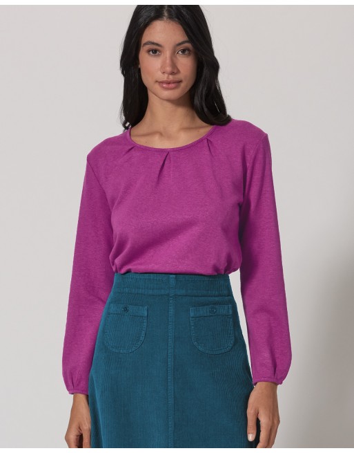 Modisches Jersey-Langarmshirt Hanf/Biobaumwolle Normal Fit - violet [75666b0d1552f6237c495d24e7a950ab]