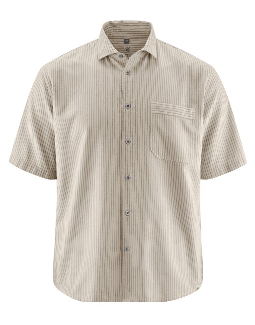 Gestreiftes Halbarmhemd aus Hanf/Biobaumwolle - Casual Fit - distel [1f2aa0f3abf2bad4f60b252fd1321895]