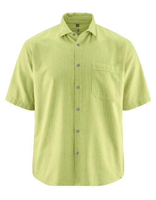 Gestreiftes Halbarmhemd aus Hanf/Biobaumwolle - Casual Fit - bamboo [2e267c1140586d1a914936e70b4c5baa]