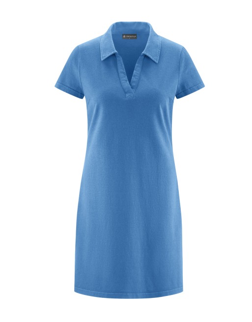 Zeitloses Sommerkleid mit Liegekragen Hanf/Biobaumwolle Normal Fit - ocean [c93435a92f487cf127f4fcd9fc010383]