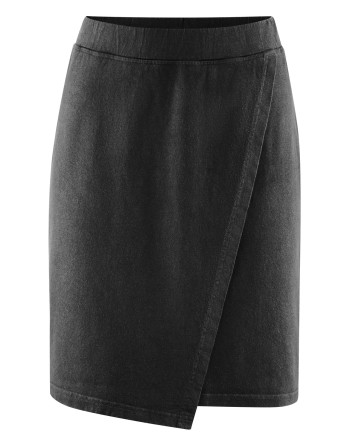 Knielanger Rock mit Wickeloptik Hanf/Biobaumwolle None Fit - black [6c1f83b32e70dce1509547e7ae2fa822]