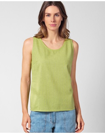 Hochwertiges Top in gestreiftem Design Hanf/Biobaumwolle - Normal Fit - bamboo [05ce0fd185fc5b856bb4b9534fc10f87]