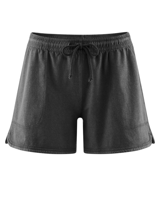 Shorts aus Piqué-Jersey mit elastischem Bund aus Hanf/Bio-Baumwolle - black [e6ed9cfc625ee56b1fc4e7545a0b34ff]