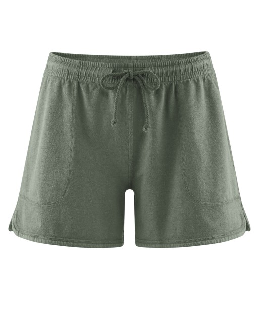 Shorts aus Piqué-Jersey mit elastischem Bund aus Hanf/Bio-Baumwolle - moss [2a3c1c6a4b9bd9bb2a4bc2c01d00231b]