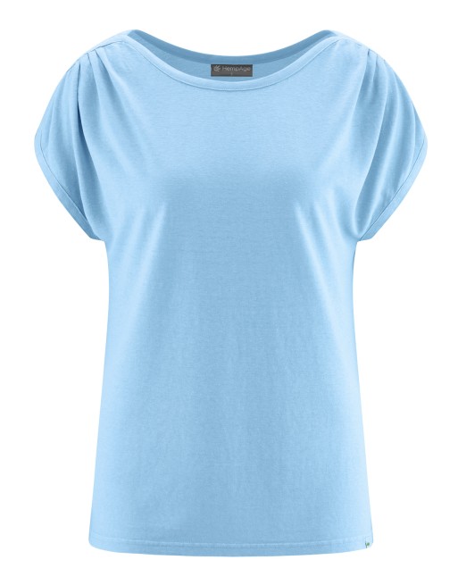 T-shirt mit U-Boot Ausschnitt Hanf/Biobaumwolle Normal Fit - glacier [66d7ddf65de44ac2072a96e83a6317ea]