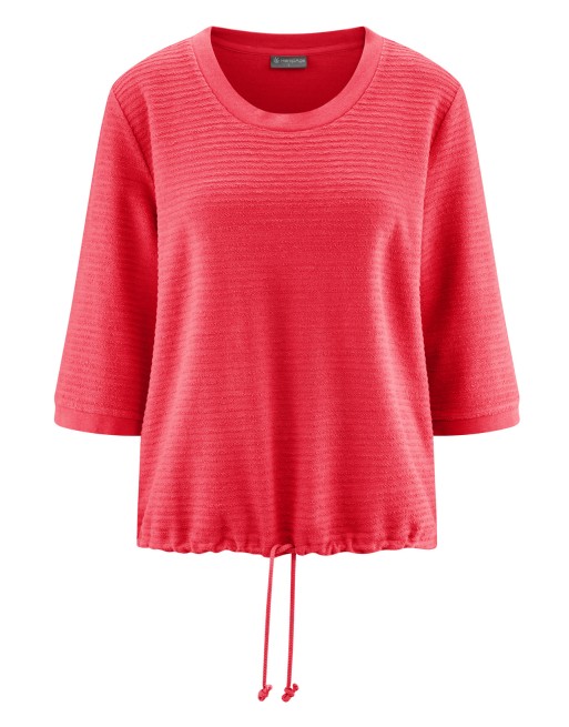 Lockeres Damen-Shirt, 3/4-Arm Hanf/Biobaumwolle Casual Fit - magnolia [5be3c6dc01deecabed703c40a1c6ce7c]