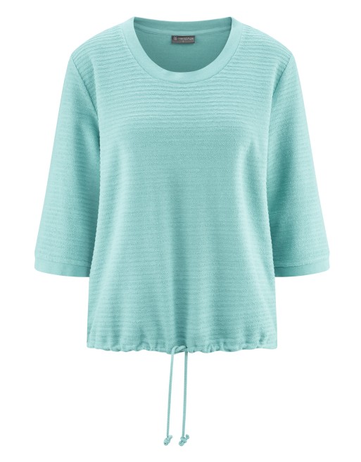 Lockeres Damen-Shirt, 3/4-Arm Hanf/Biobaumwolle Casual Fit - lake [63bcf9830c9feec7f9c6b940e4ec6000]