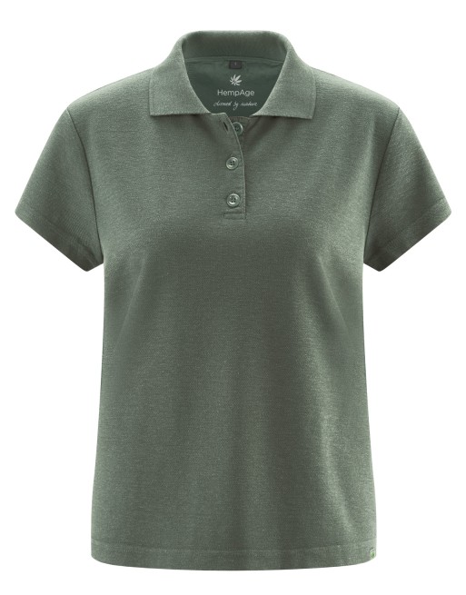 Poloshirt für Damen Hanf/Biobaumwolle Casual Fit - moss [13cfa52176fb1329ec08edcfff91b854]