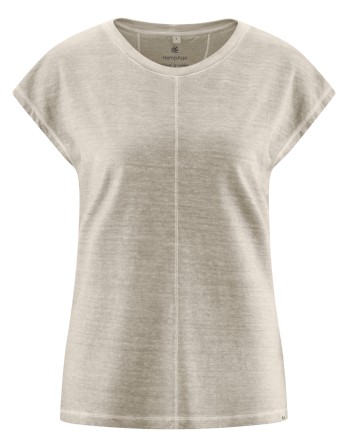T-shirt mit Ziernähten Hanf/Biobaumwolle Normal Fit - distel [ce12a2e7027b1dac48e70c577c6776d8]
