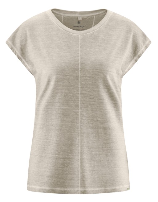 T-shirt mit Ziernähten Hanf/Biobaumwolle Normal Fit - distel [ce12a2e7027b1dac48e70c577c6776d8]