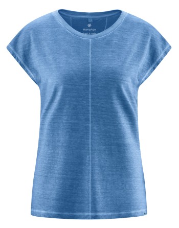 T-shirt mit Ziernähten Hanf/Biobaumwolle Normal Fit - ocean [ad44589ffd3c29830695f1e523f830cf]