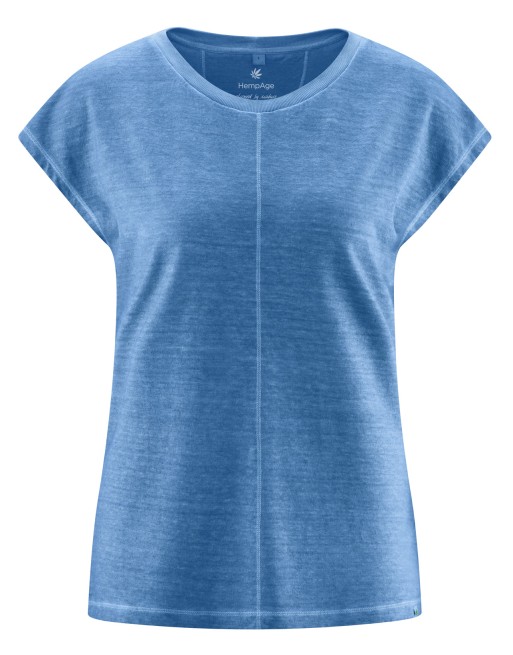 T-shirt mit Ziernähten Hanf/Biobaumwolle Normal Fit - ocean [ad44589ffd3c29830695f1e523f830cf]