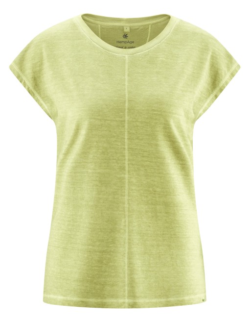 T-shirt mit Ziernähten Hanf/Biobaumwolle Normal Fit - bamboo [672366e2bb98f6f4f1e3c99873acff85]