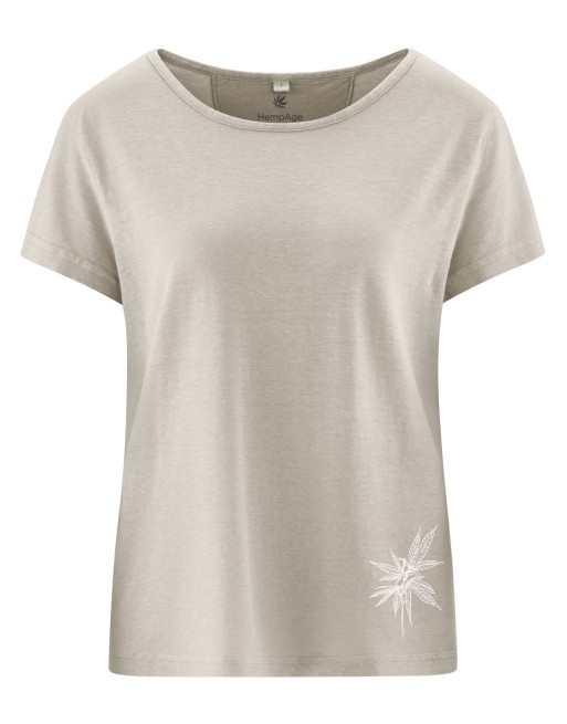 T-shirt mit Hanfprint Hanf/Biobaumwolle - Casual Fit - distel [6ab11f82b2a99a396818534dd0c66263]