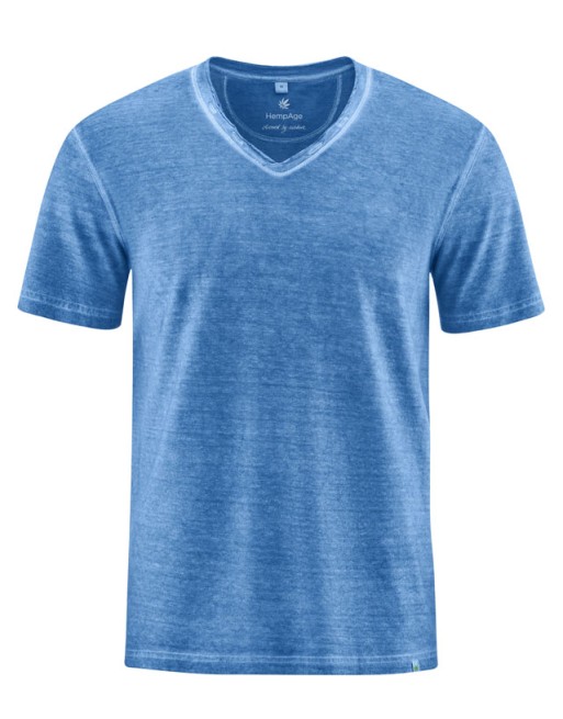 T-Shirt mit eingerolltem V-Kragen - ocean [14e1aa3bd006109bbf90db124ce00acd]