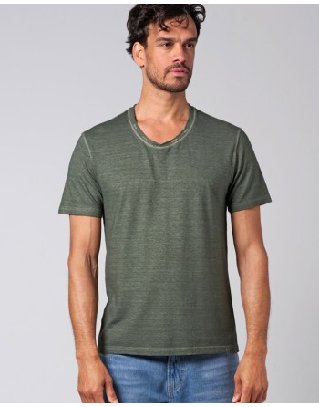 T-Shirt mit eingerolltem V-Kragen - ocean [7b4bde36bfea71ecfb022dcfe0678013]